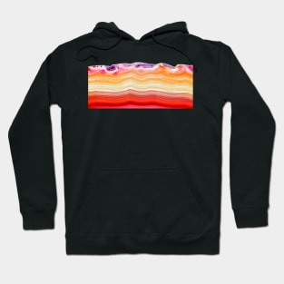 Abstract background, red orange agate slice striped mineral Hoodie